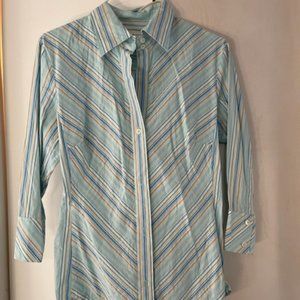 3/4 sleeve striped blouse